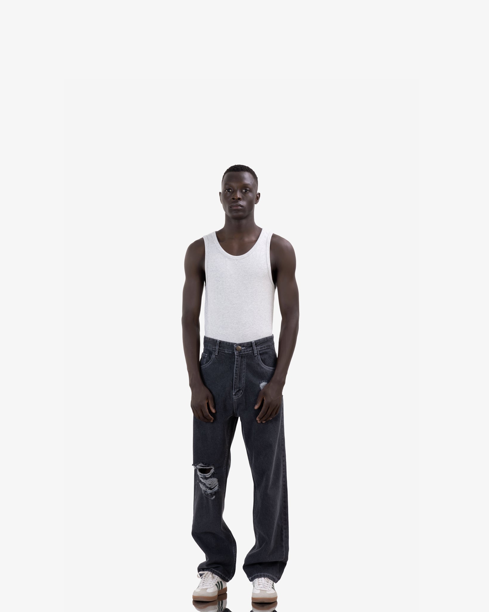 Streetwear Ripped Straight-Cut Baggy Jorts