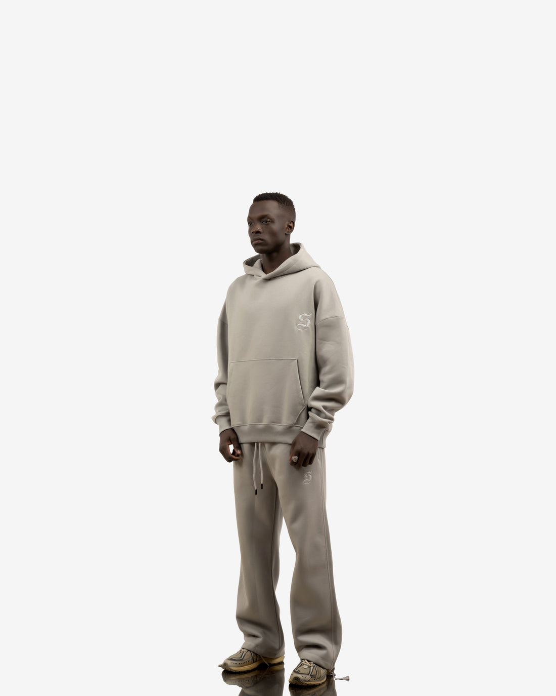 Basic Comfort Hoodie In Light Grey