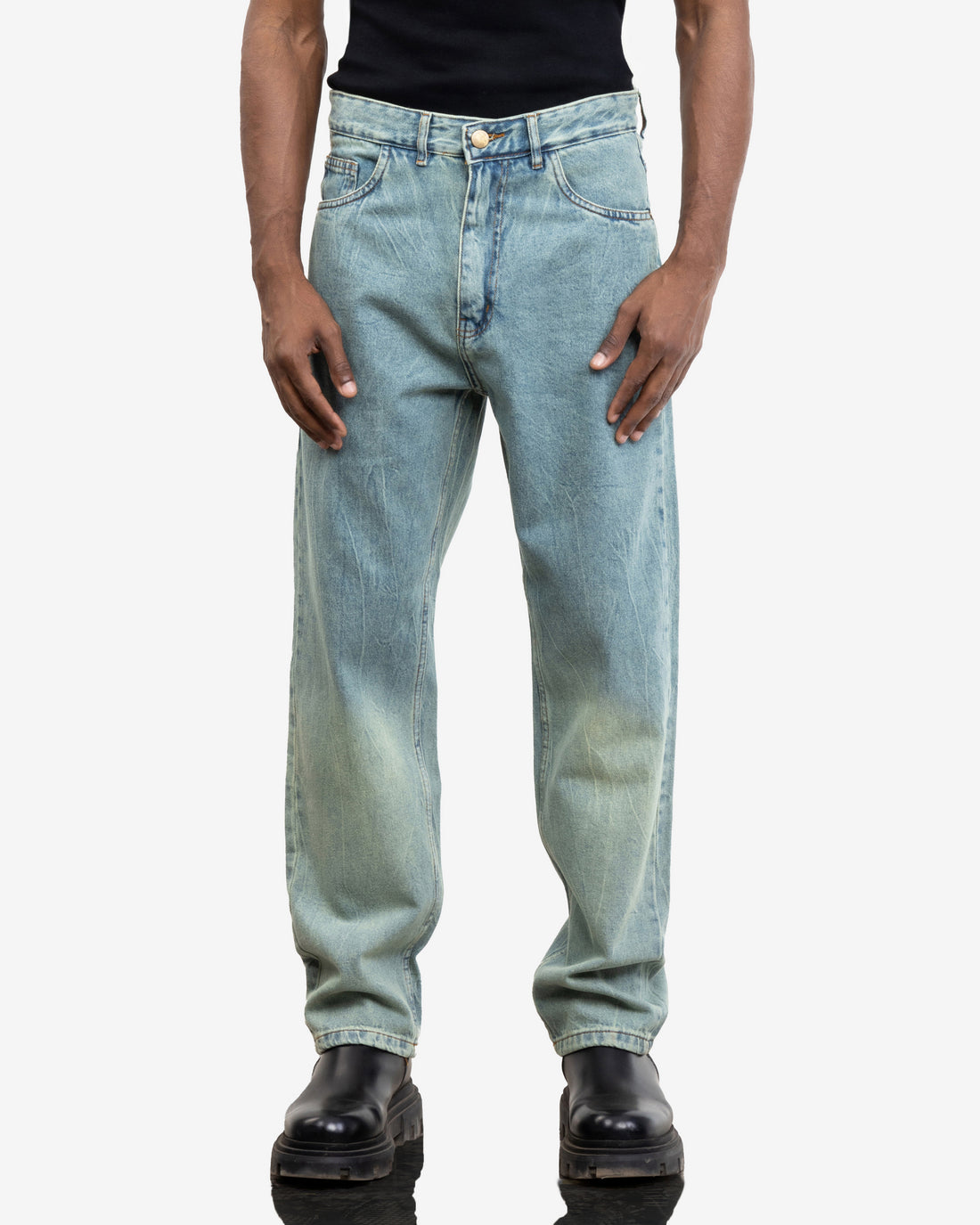 acid wash baggy fit jeans