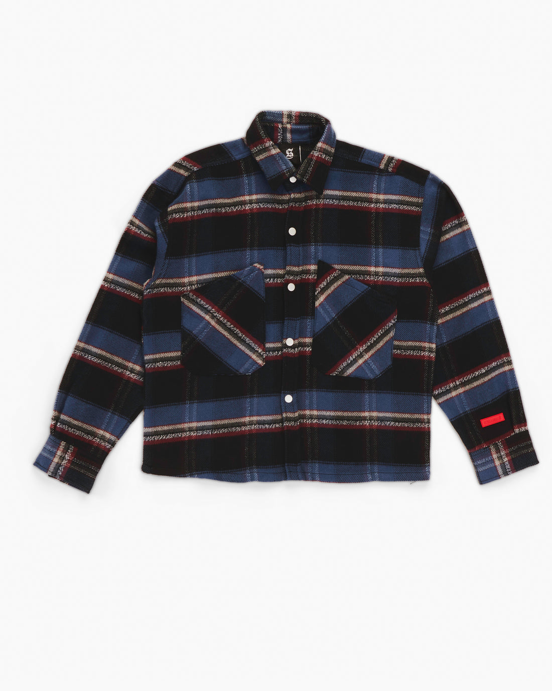 Essential Viella Plaid Overshirt Dark Blue*Red