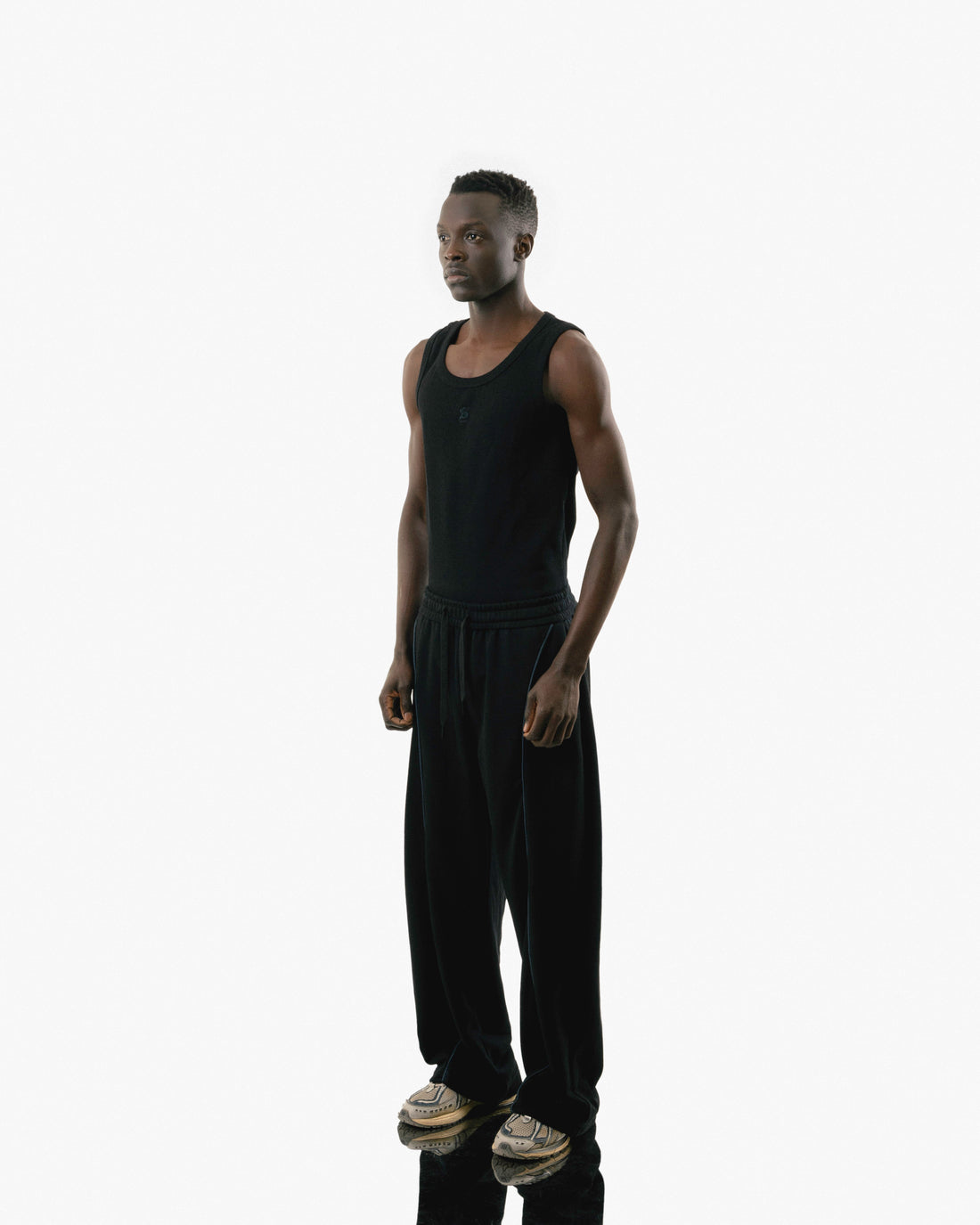 Streets Roam Sweatpant Black With Blue Stripe