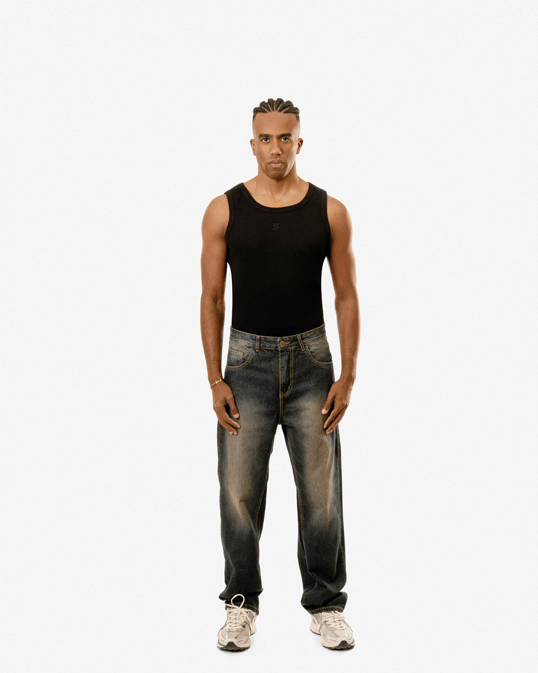 Golden Star Wash Baggy Jeans