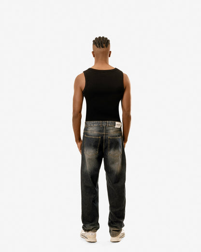 Golden Star Wash Baggy Jeans