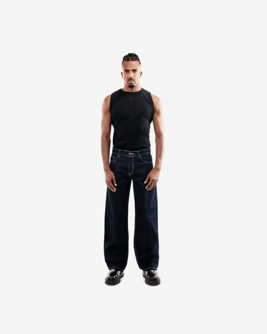 Raw Navy Balloon Jeans