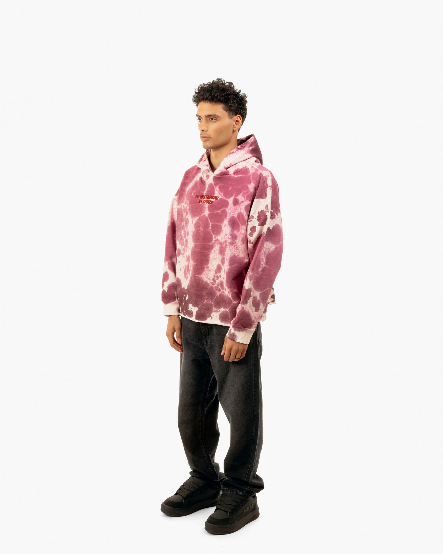 Scripted Shadows Cropped Hoodie