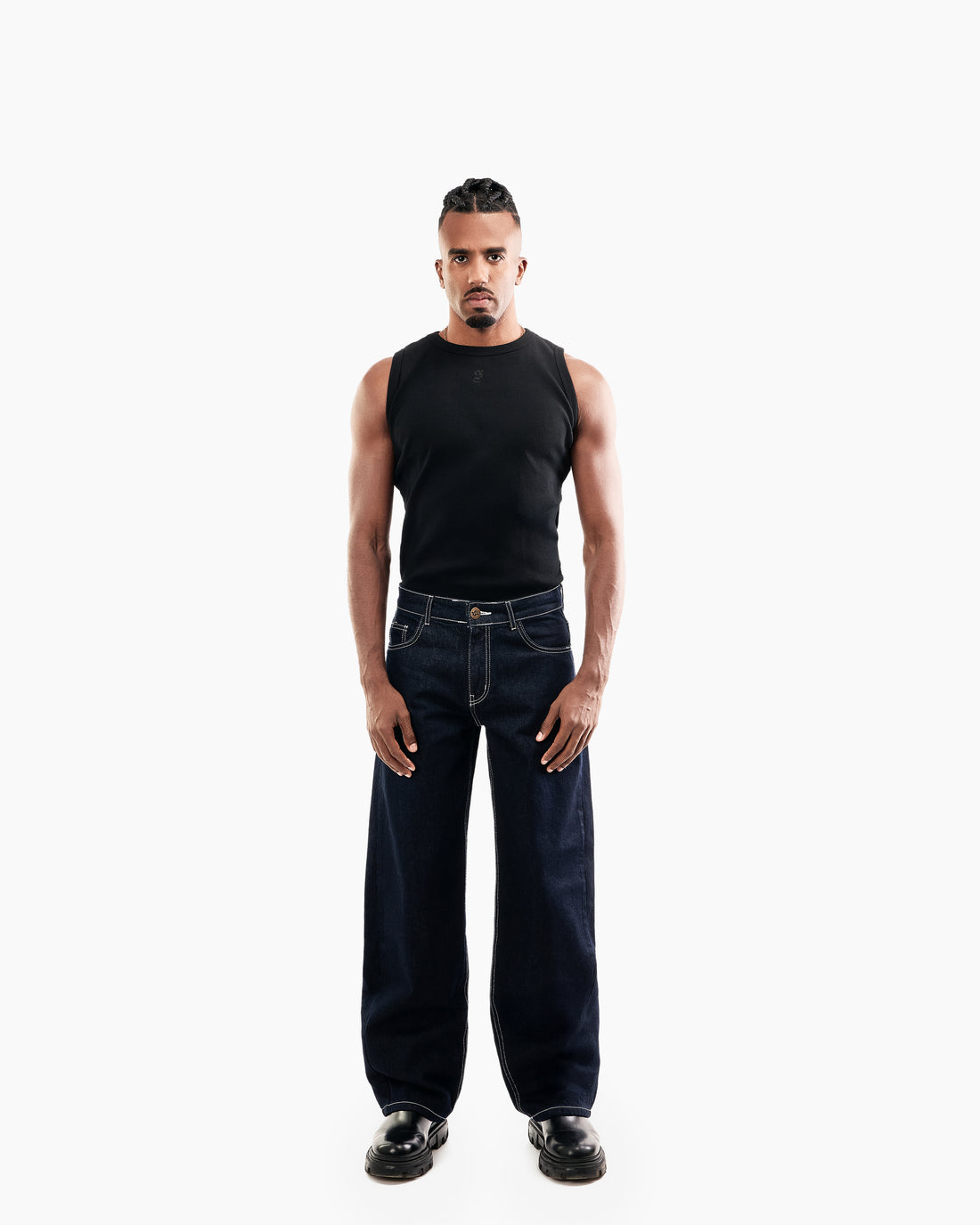 Raw Navy Balloon Jeans