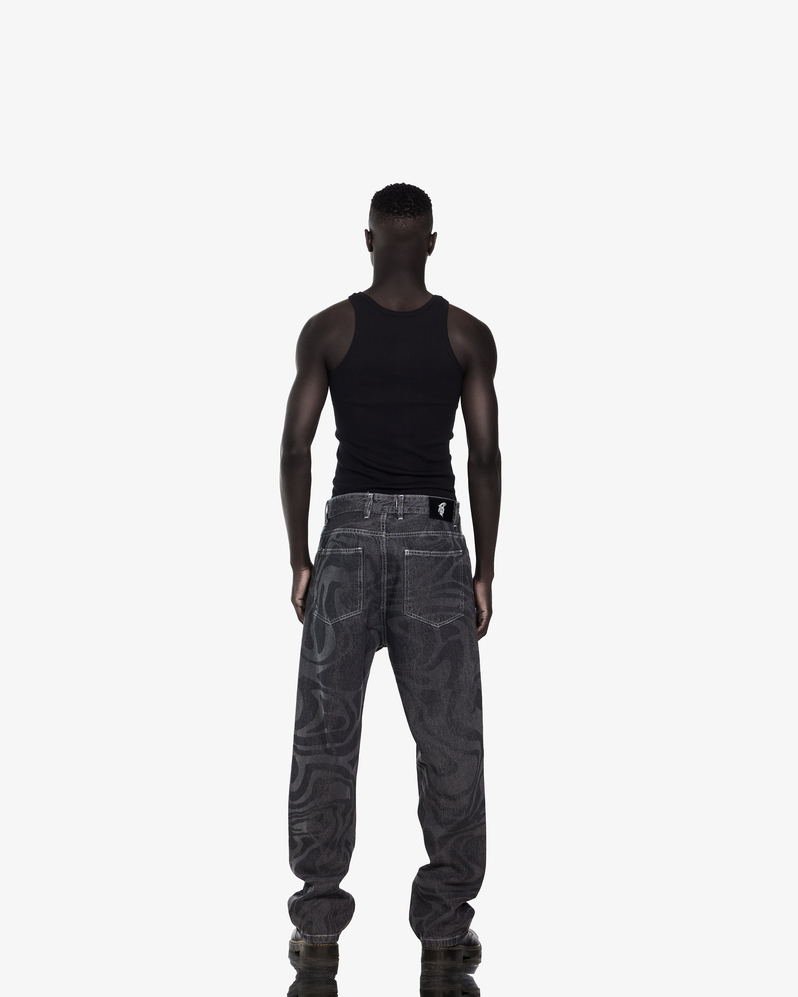Lost Printed Baggy Fit Jeans – streetwear - Main Image