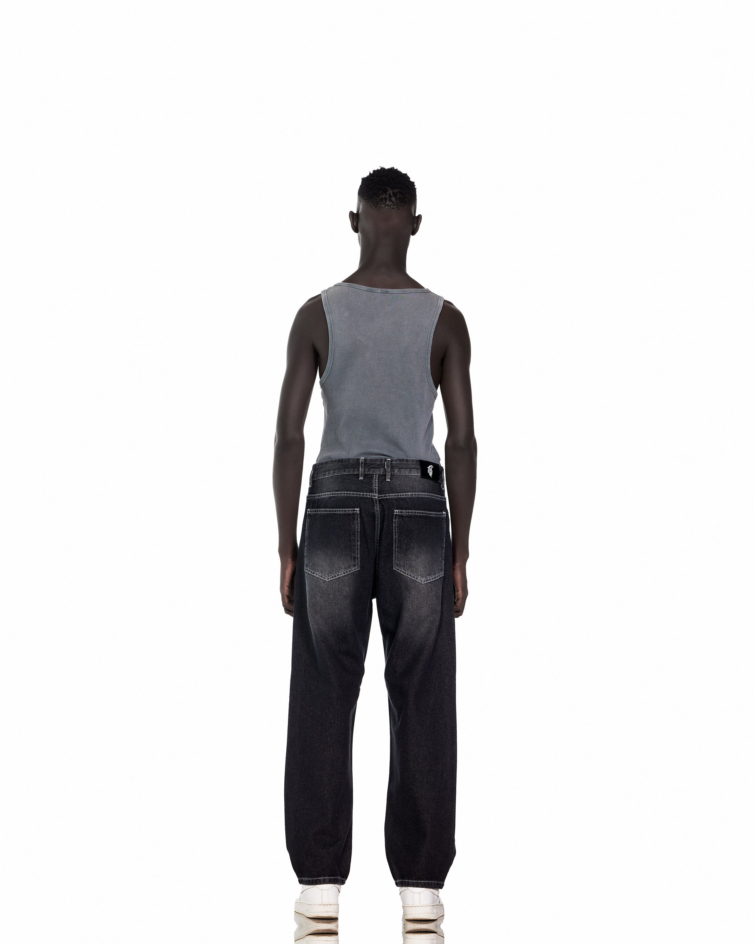Streetwear Baggy Fit Jeans In Black With Effect