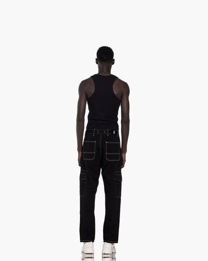 Contrast Stitching Cargo Street Wear Jeans