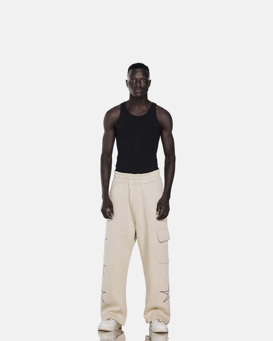 Star Letter Print Ruched Wide-Leg Sweatpants main image 0
