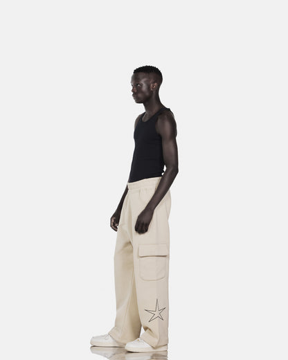 star printed cargo sweatpant