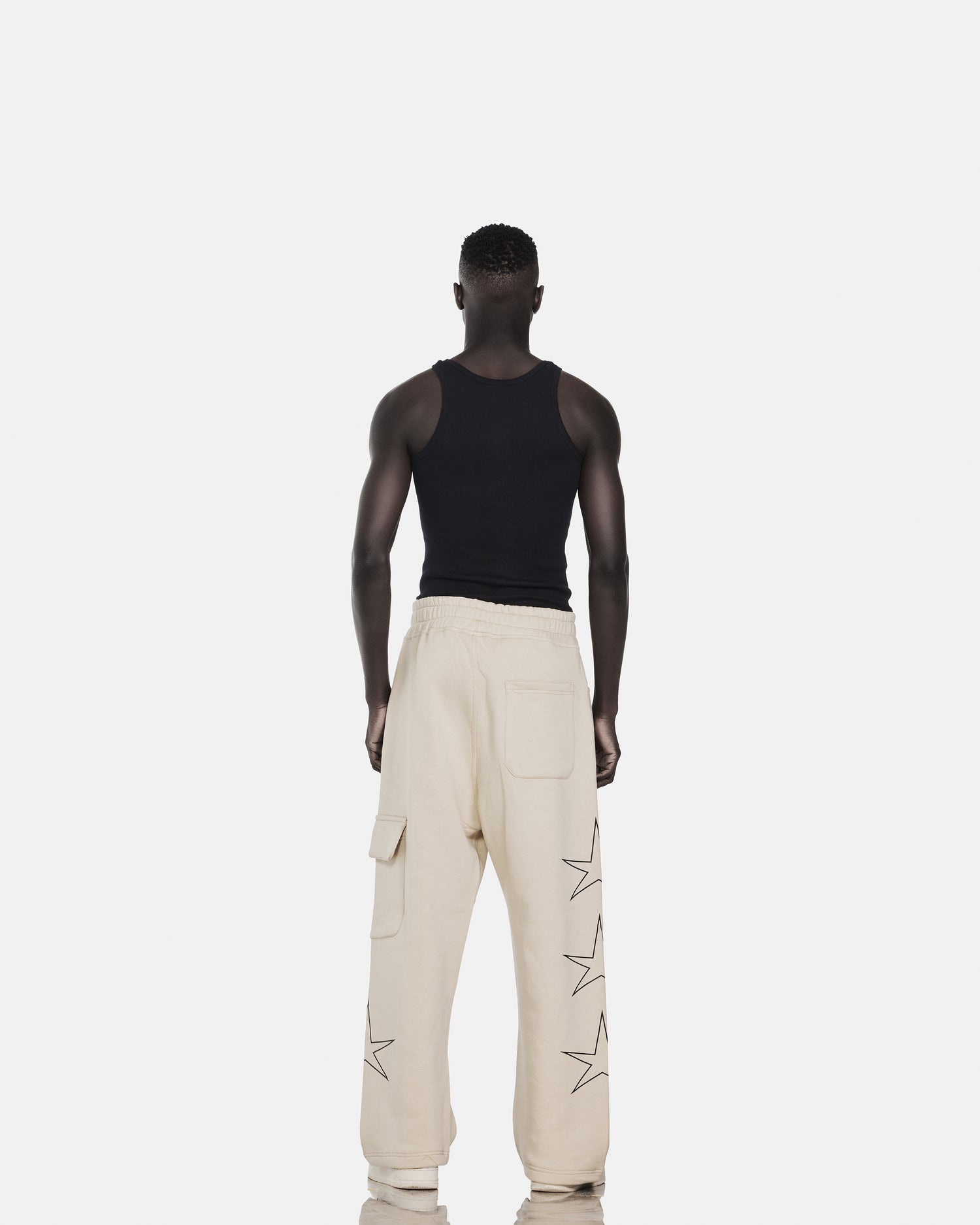 star printed cargo sweatpant