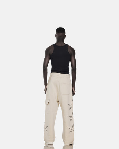 star printed cargo sweatpant