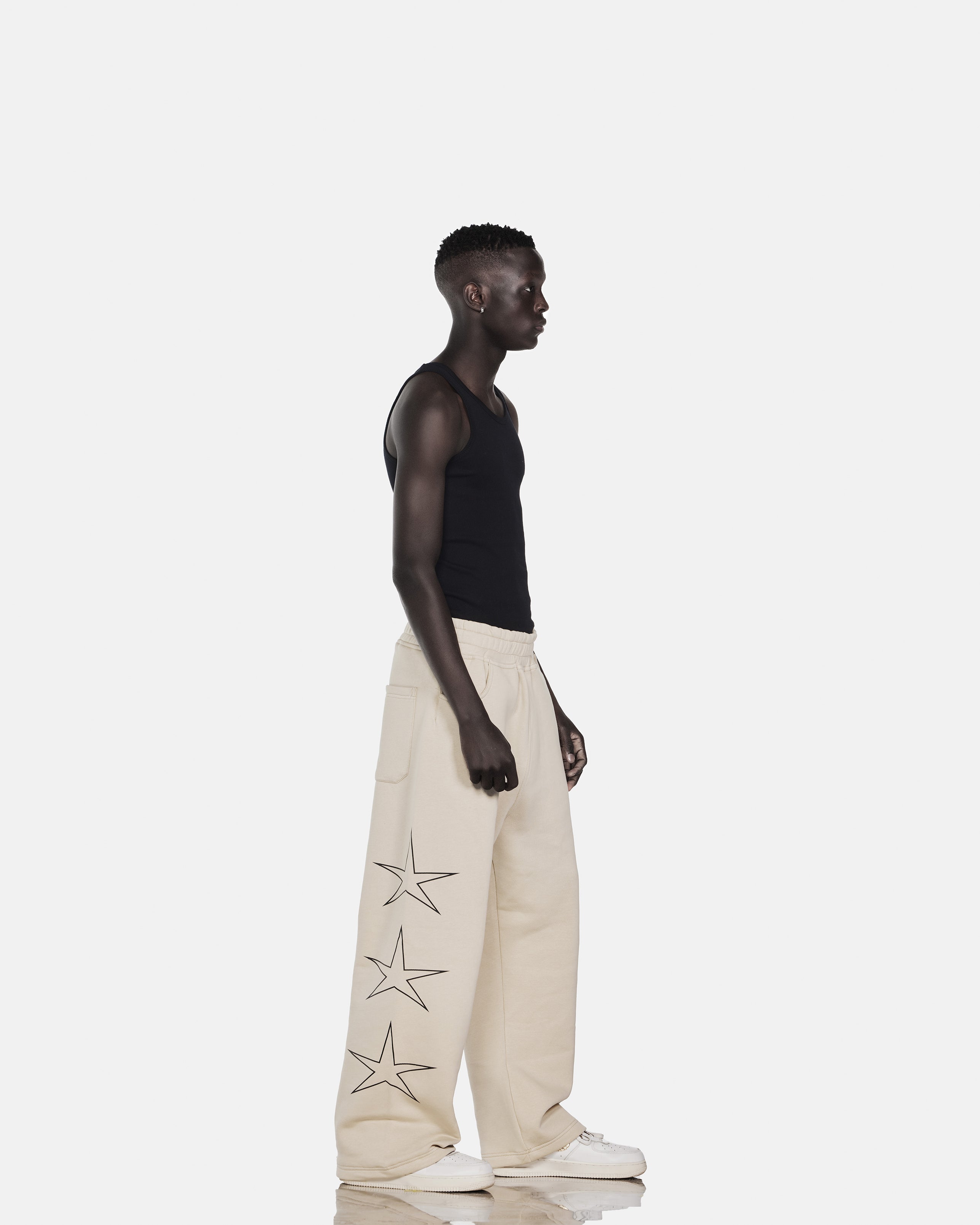star printed cargo sweatpant
