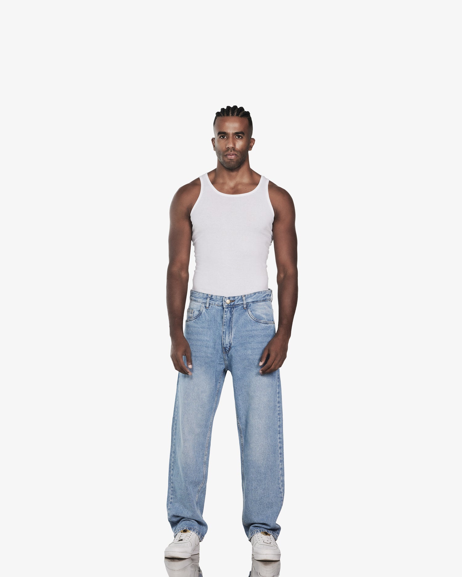 Streetwear Baggy Fit Jeans In Blue