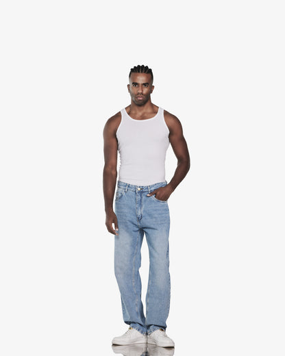 Streetwear Baggy Fit Jeans In Blue