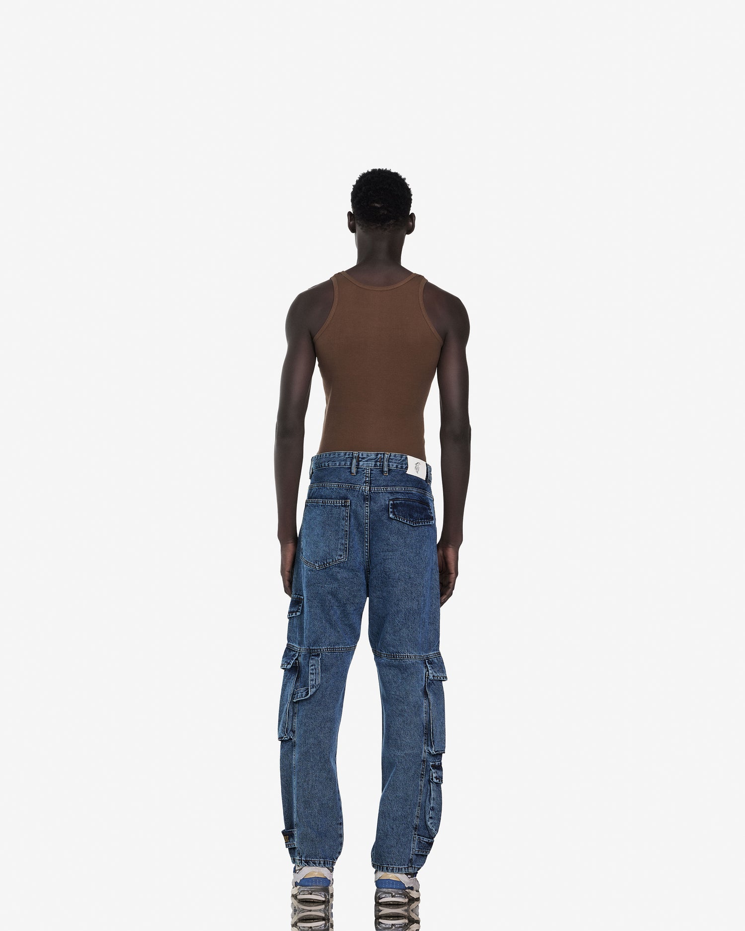 Streetwear Cargo With 3 Pockets Jeans In Dark Blue