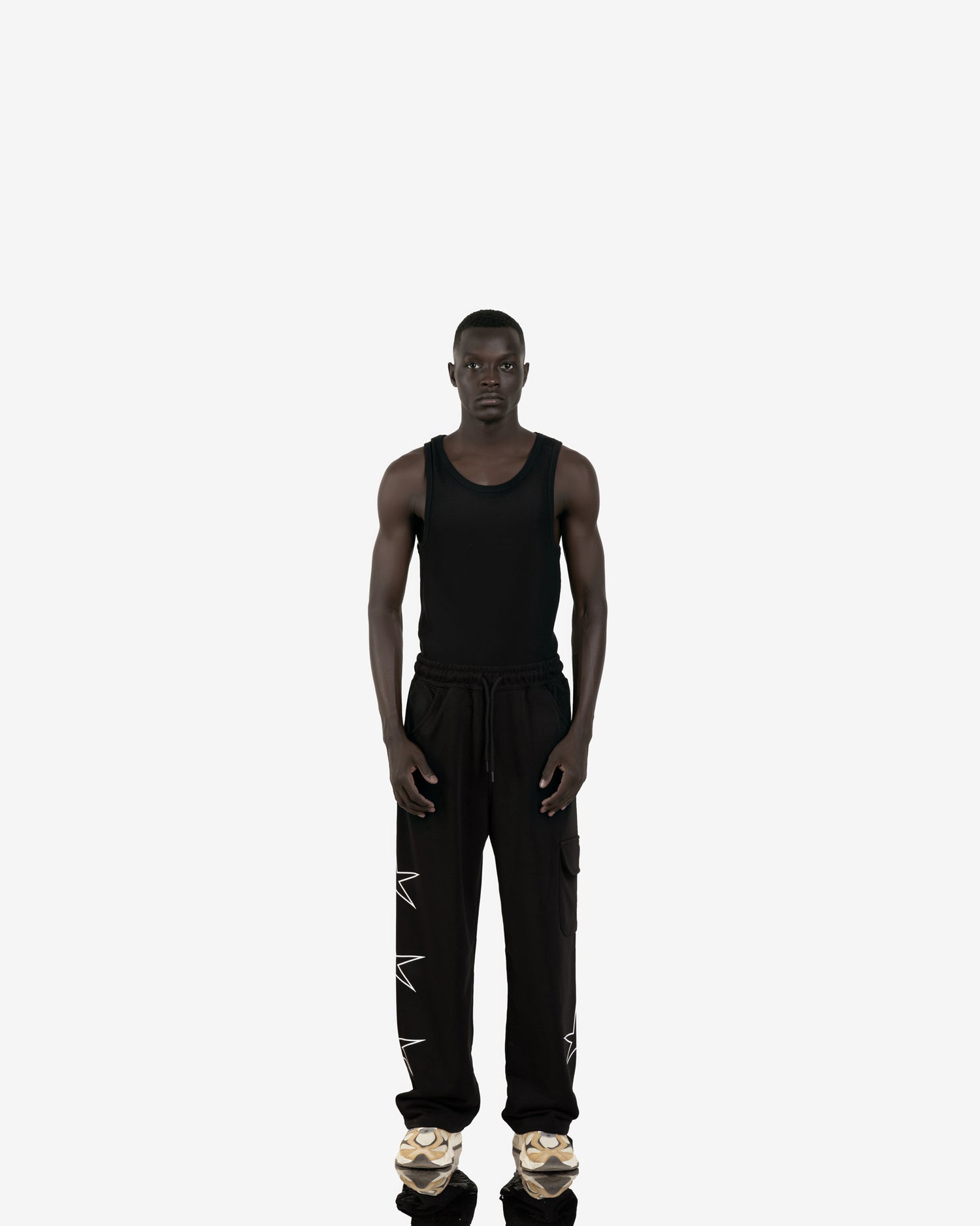 star printed cargo sweatpant