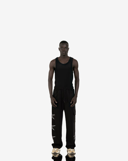 star printed cargo sweatpant