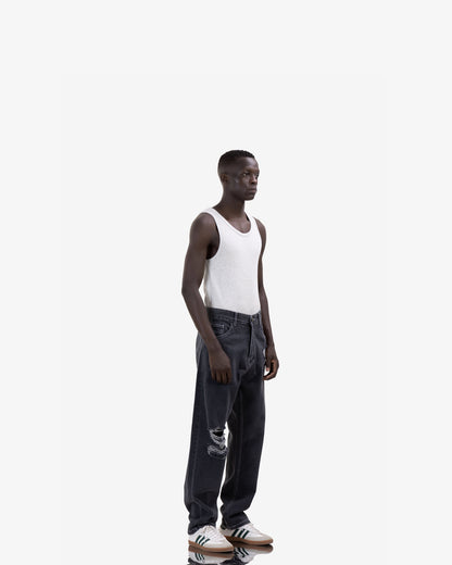 Baggy Fit Jeans With Street Ripped
