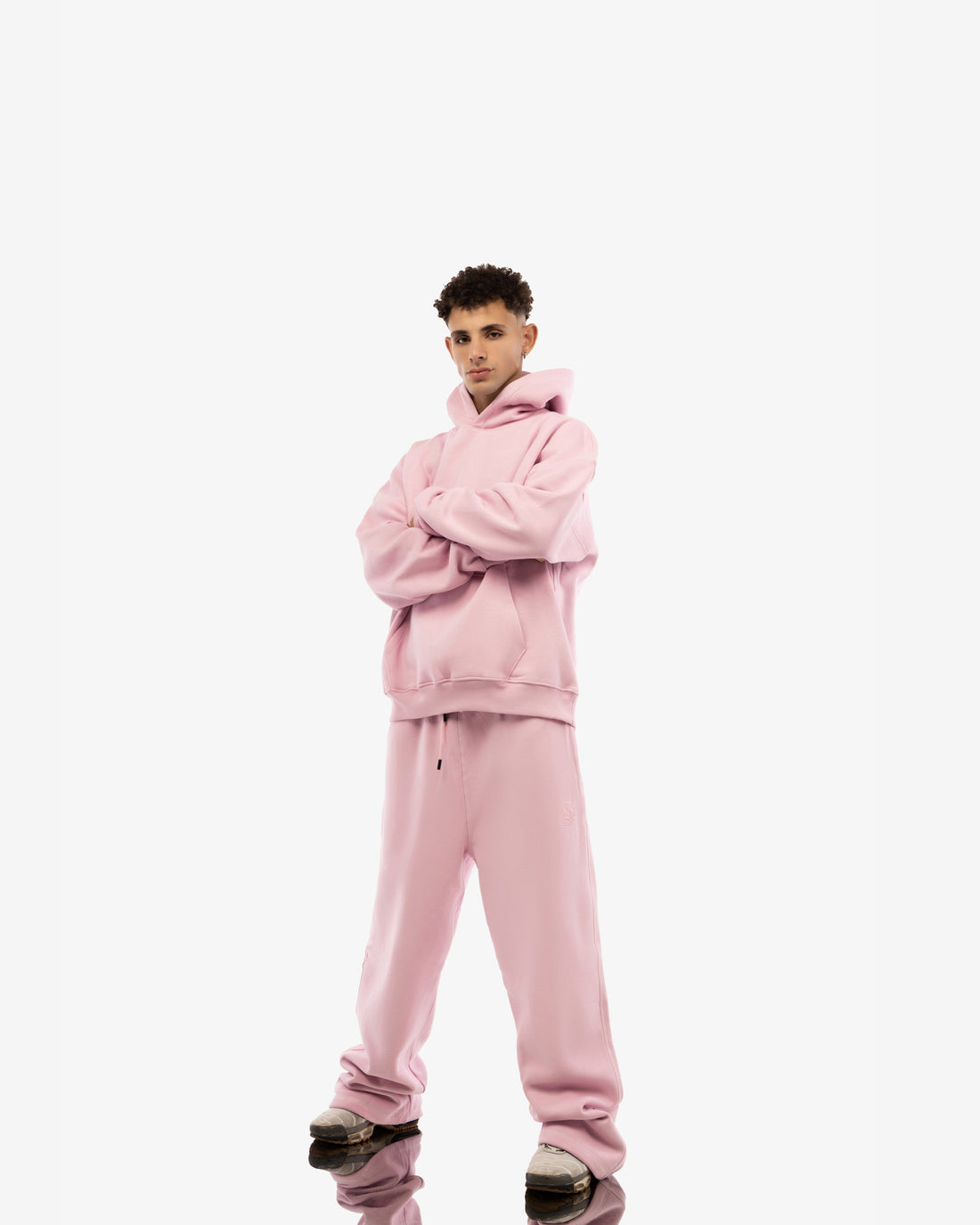 Basic Comfort Hoodie In Rose