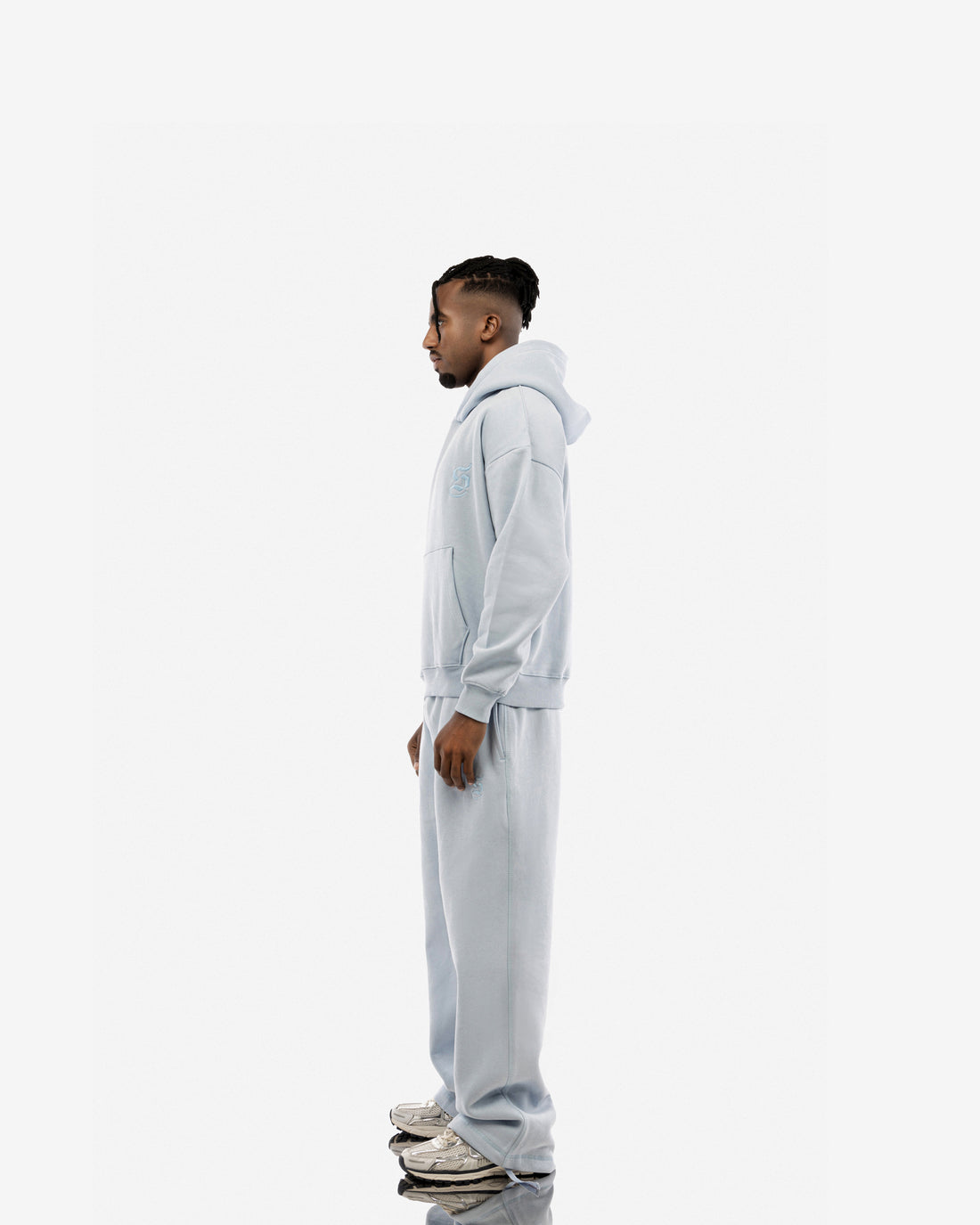 Basic Comfort Hoodie In Light Blue