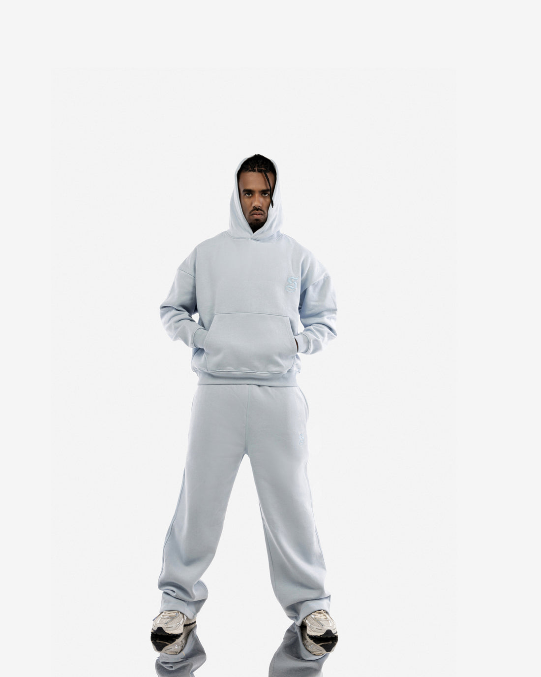 Basic Comfort Hoodie In Light Blue