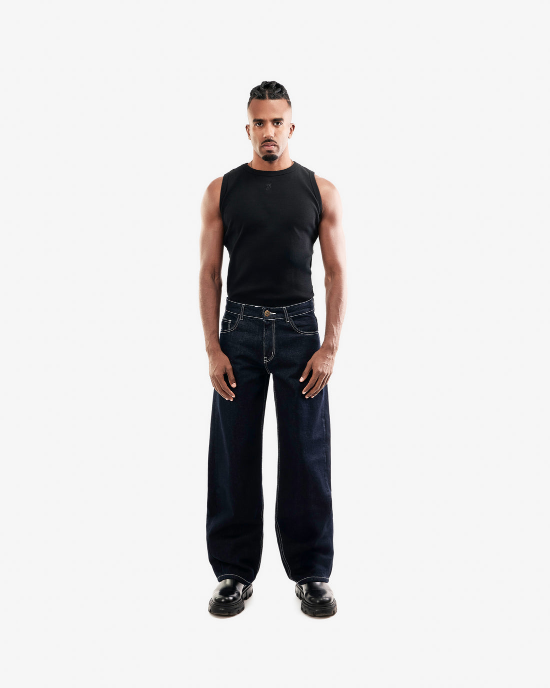 Raw Navy Balloon Jeans