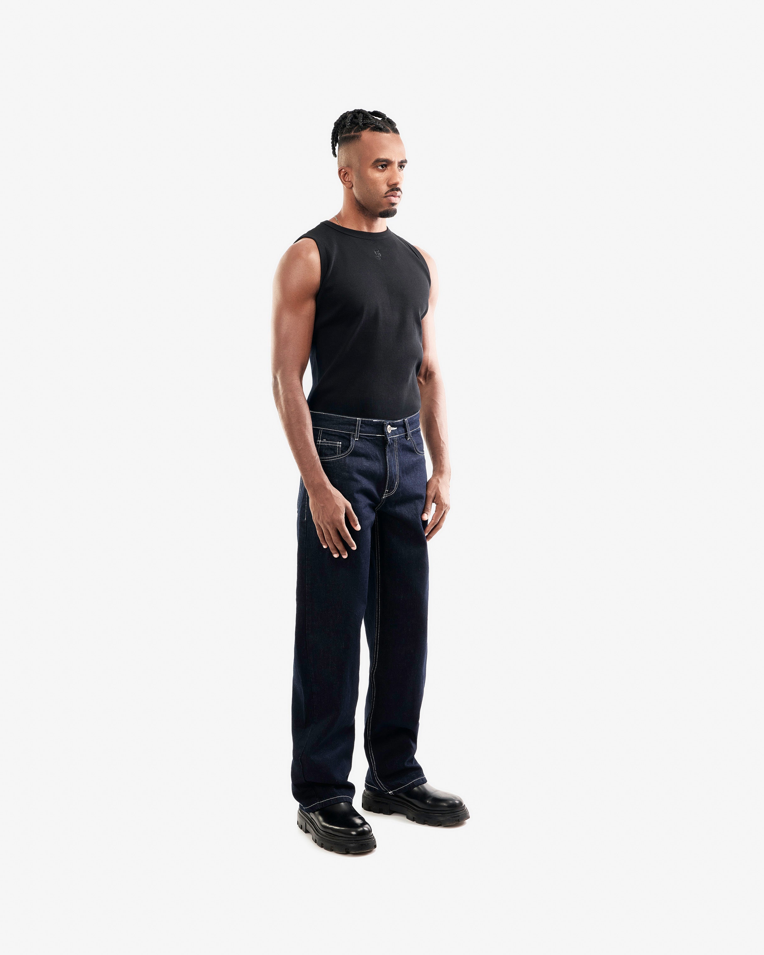 Raw Navy Balloon Jeans