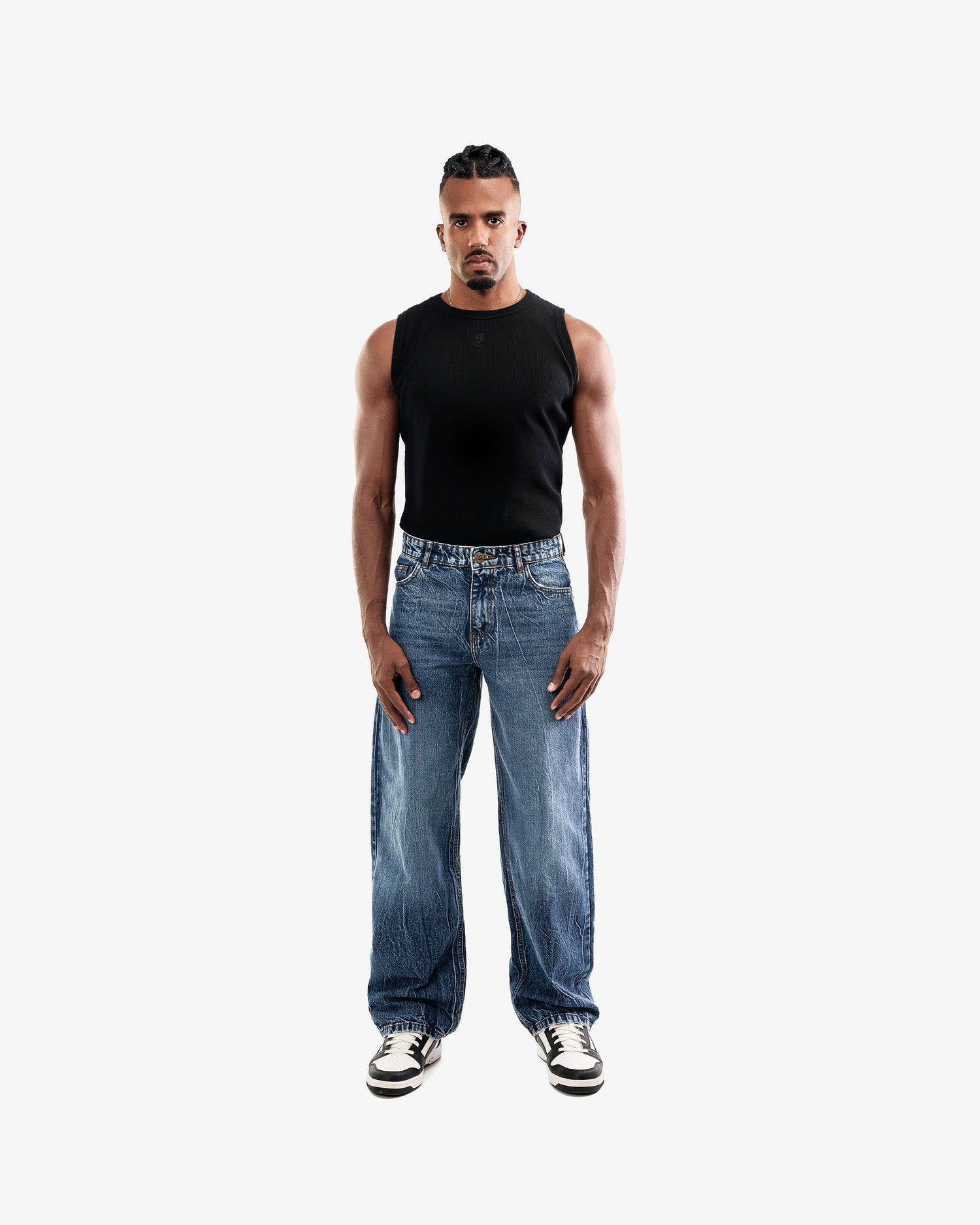 Dark Blue Wash Balloon Jeans