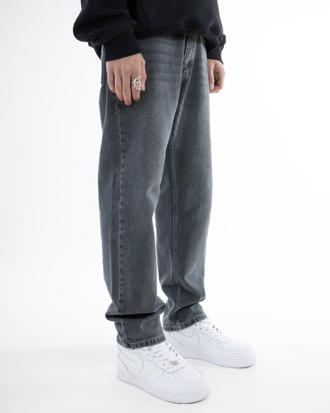 Streetwear Baggy Fit Jeans In Grey