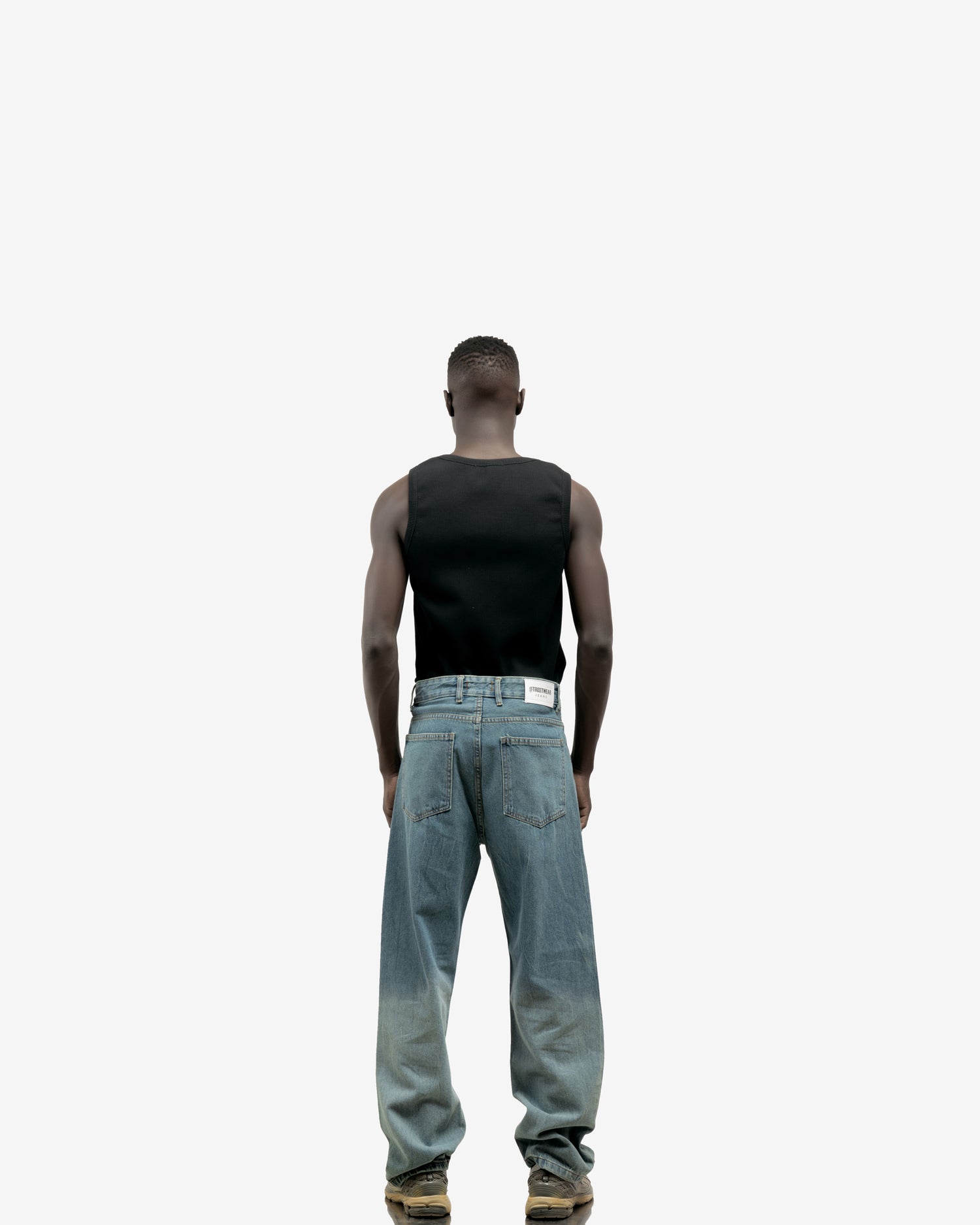 Blue Degrade Washed Baggy Fit Jeans