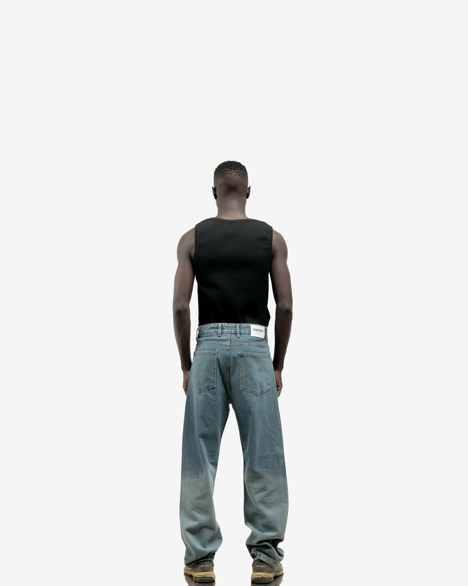 Blue Degrade Washed Baggy Fit Jeans