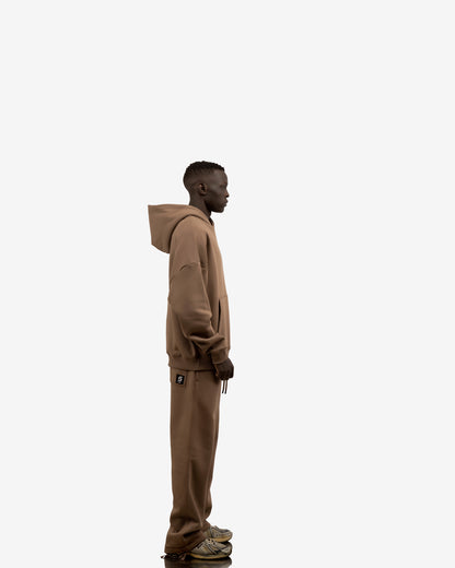 Basic Comfort Hoodie In Brown