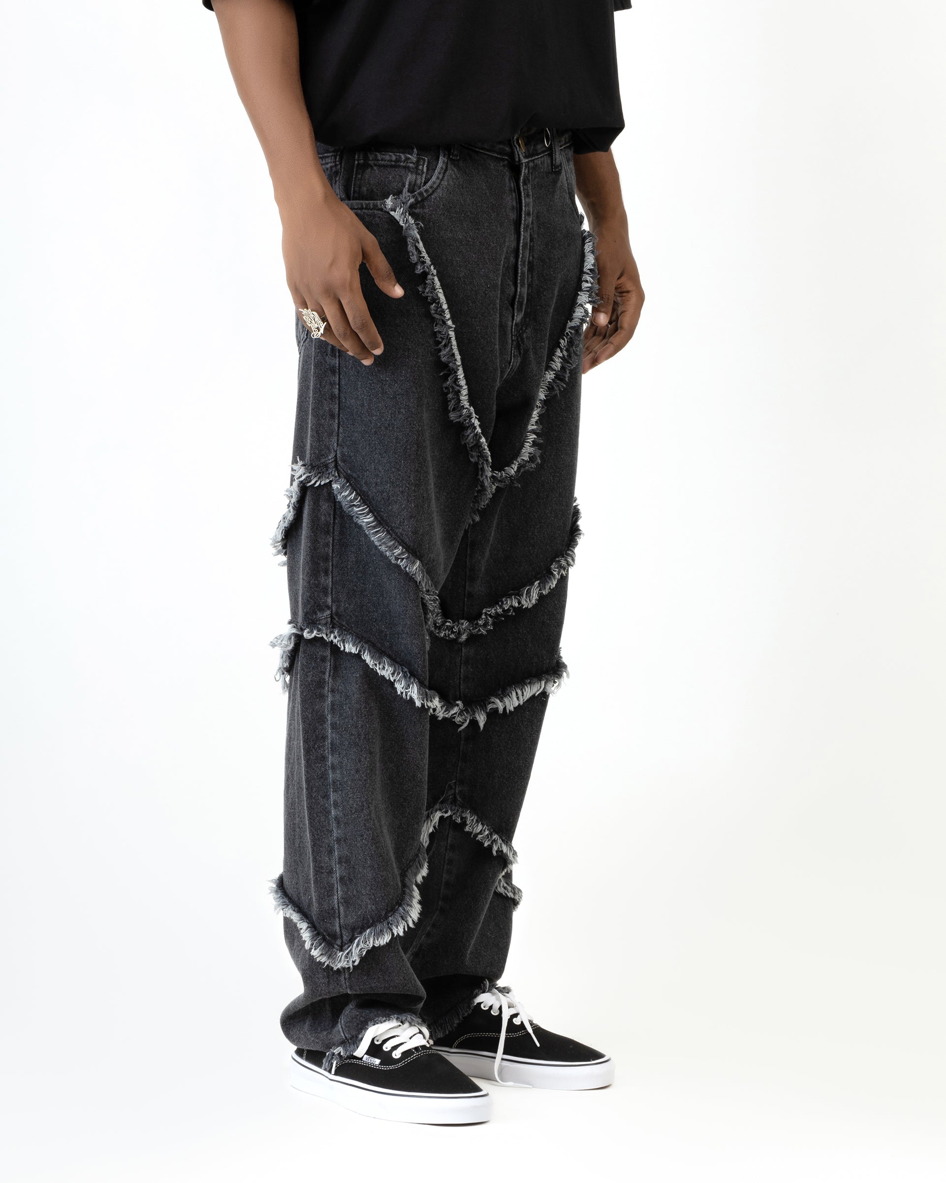 Fuzzy Baggy Fit Jeans - 40 / Light Blue – streetwear