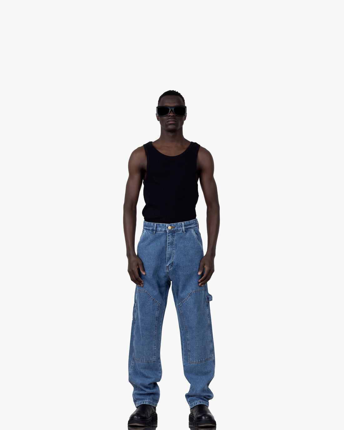 Carpenter Baggy Fit Jeans In Dark Blue