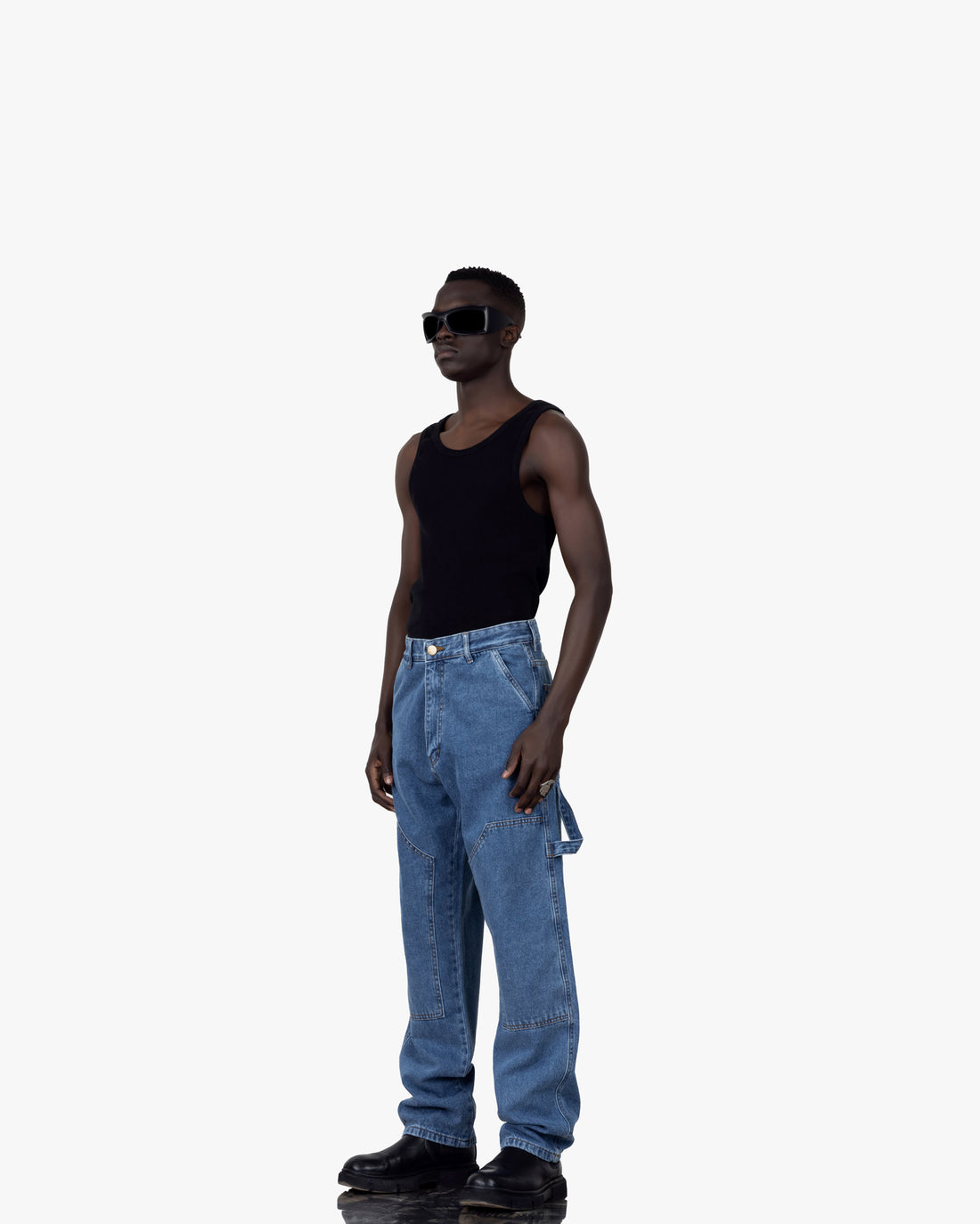 Carpenter Baggy Fit Jeans In Dark Blue