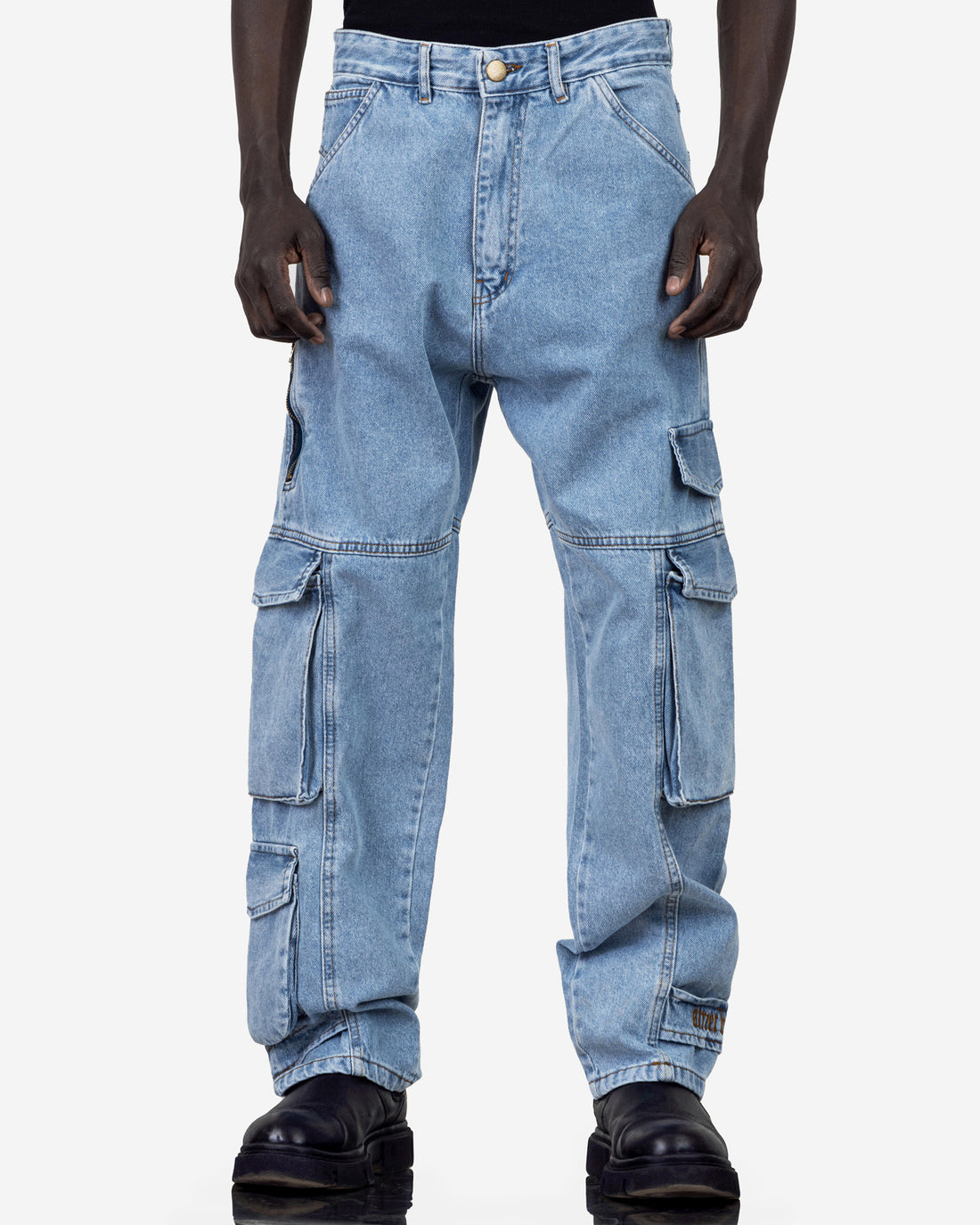 StreetWear Cargo With 3 Pockets Jeans In Light Blue