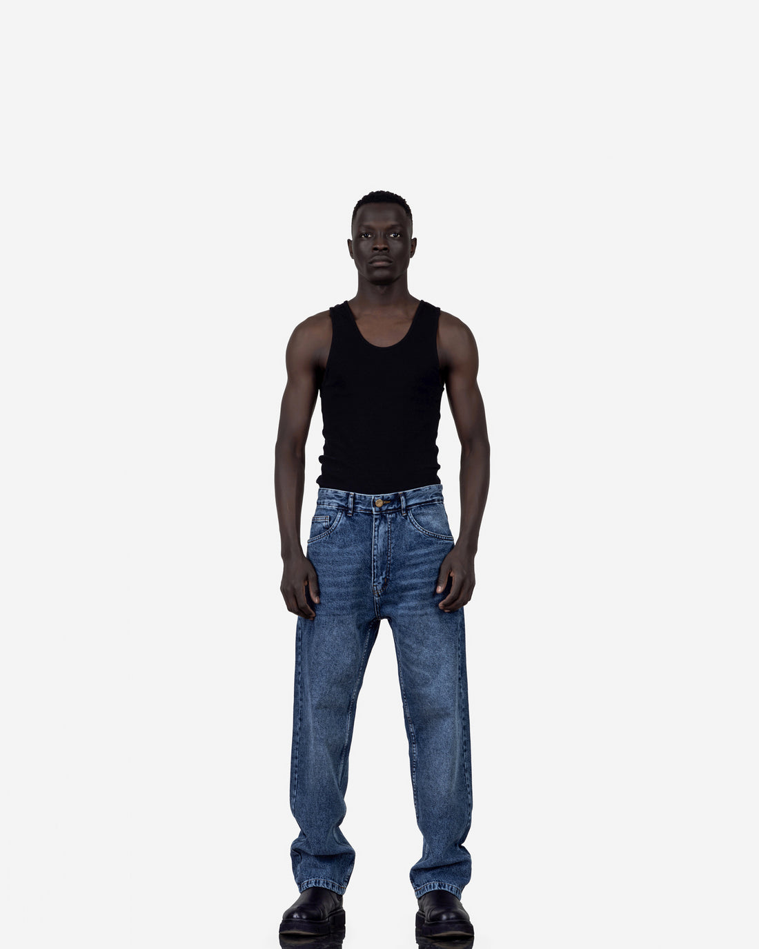 Streetwear Baggy Jeans Dark Blue With Effect