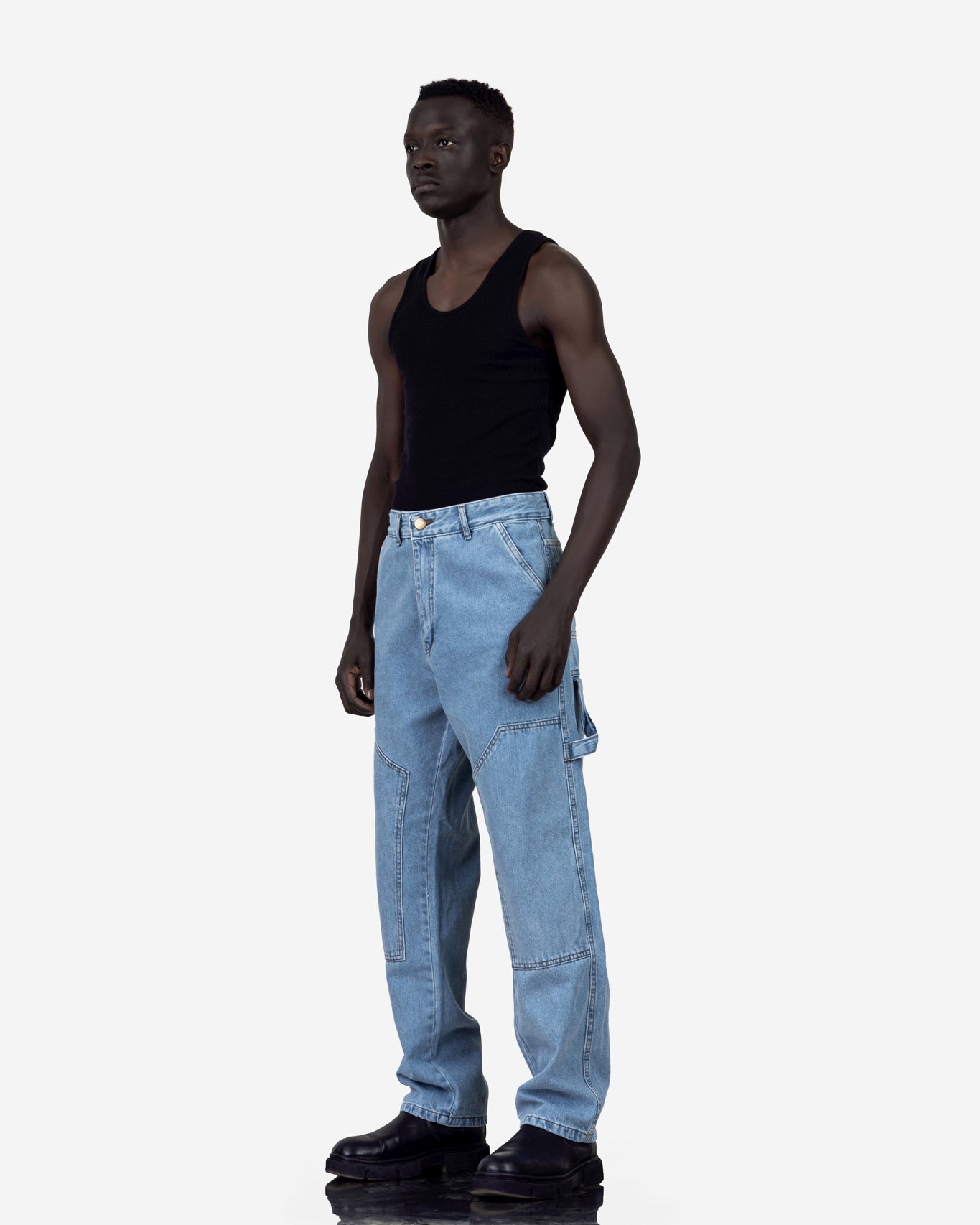 Carpenter Baggy Fit Jeans In Light Blue