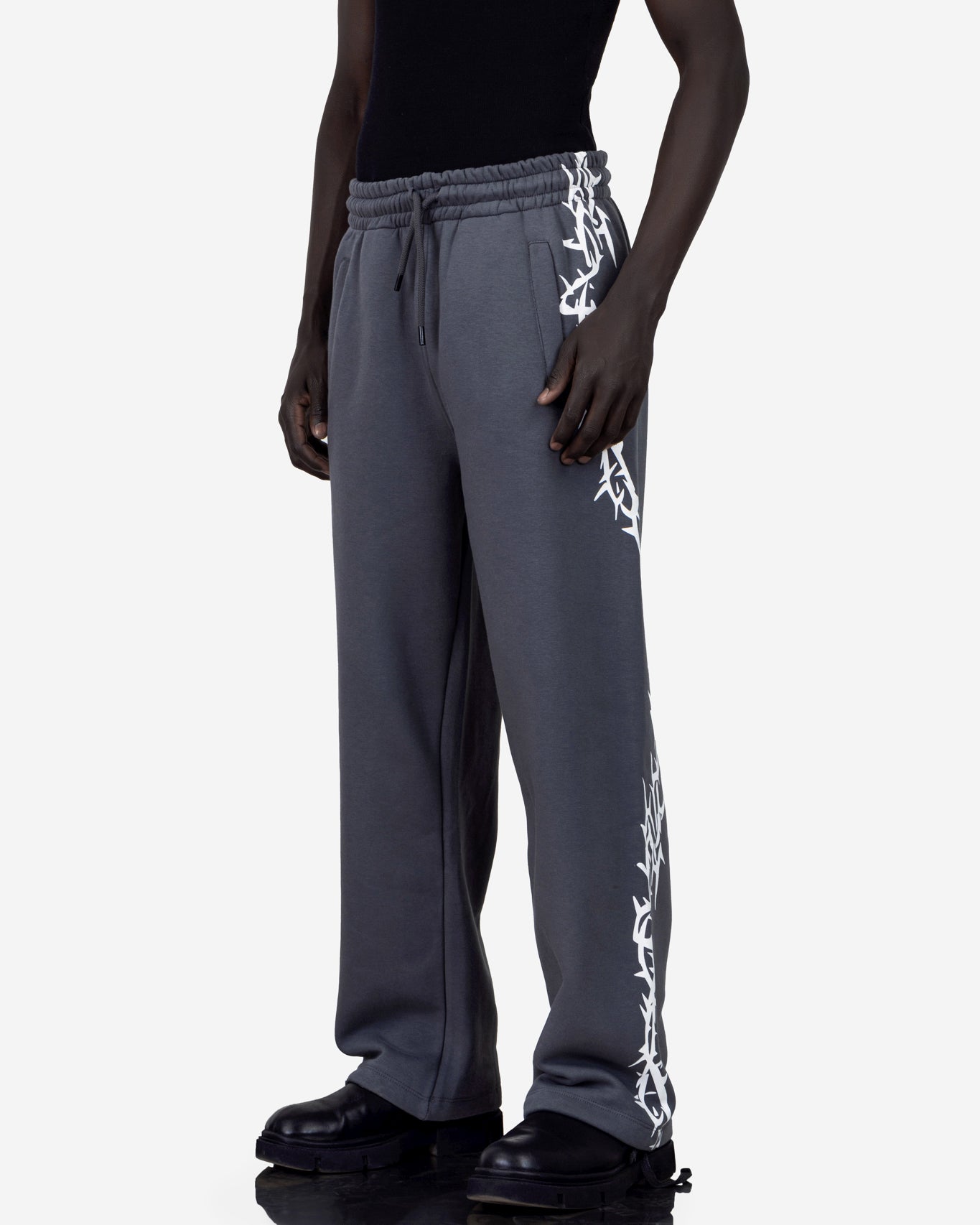 Printed Wide-leg Sweatpant