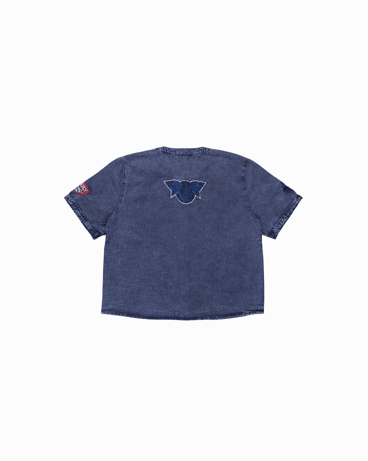 No Rules Acid Wash Blue Boxy Shirt