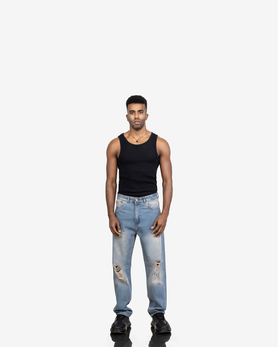 Faded Ripped Baggy Fit Jeans
