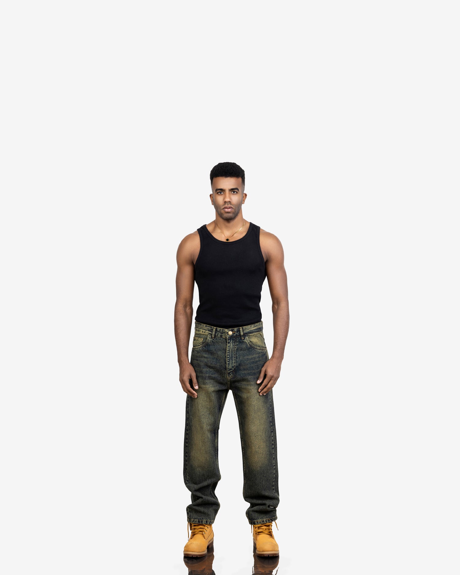 Streetwear Baggy Fit Jeans In Olive