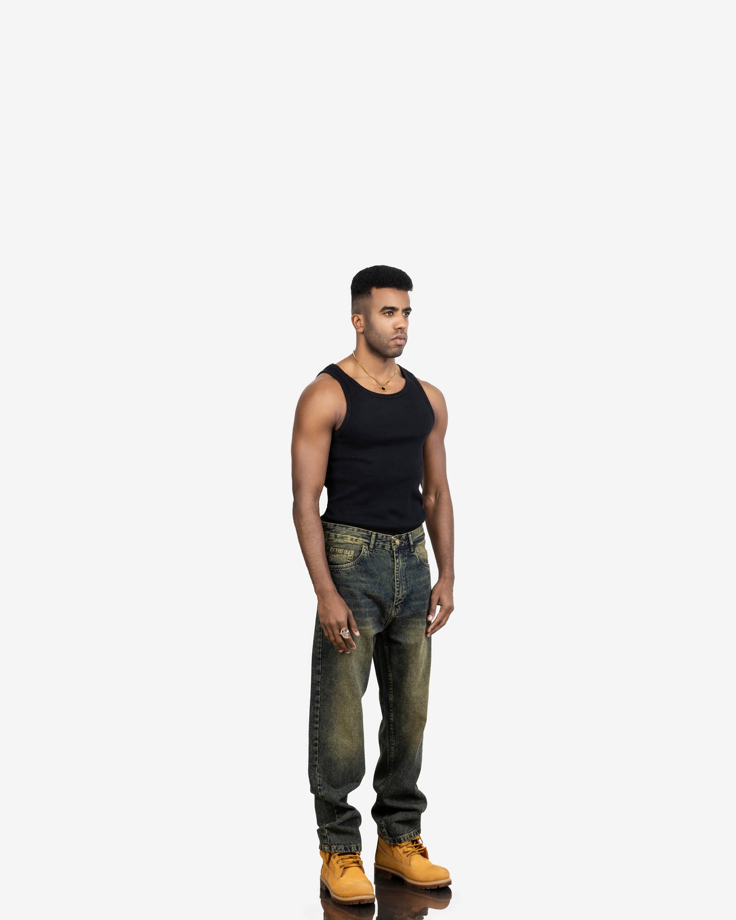 Streetwear Baggy Fit Jeans In Olive