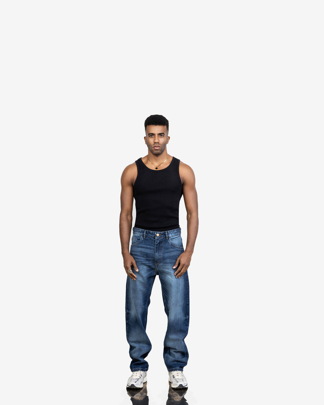 Dark Blue Wash Baggy Fit Jeans
