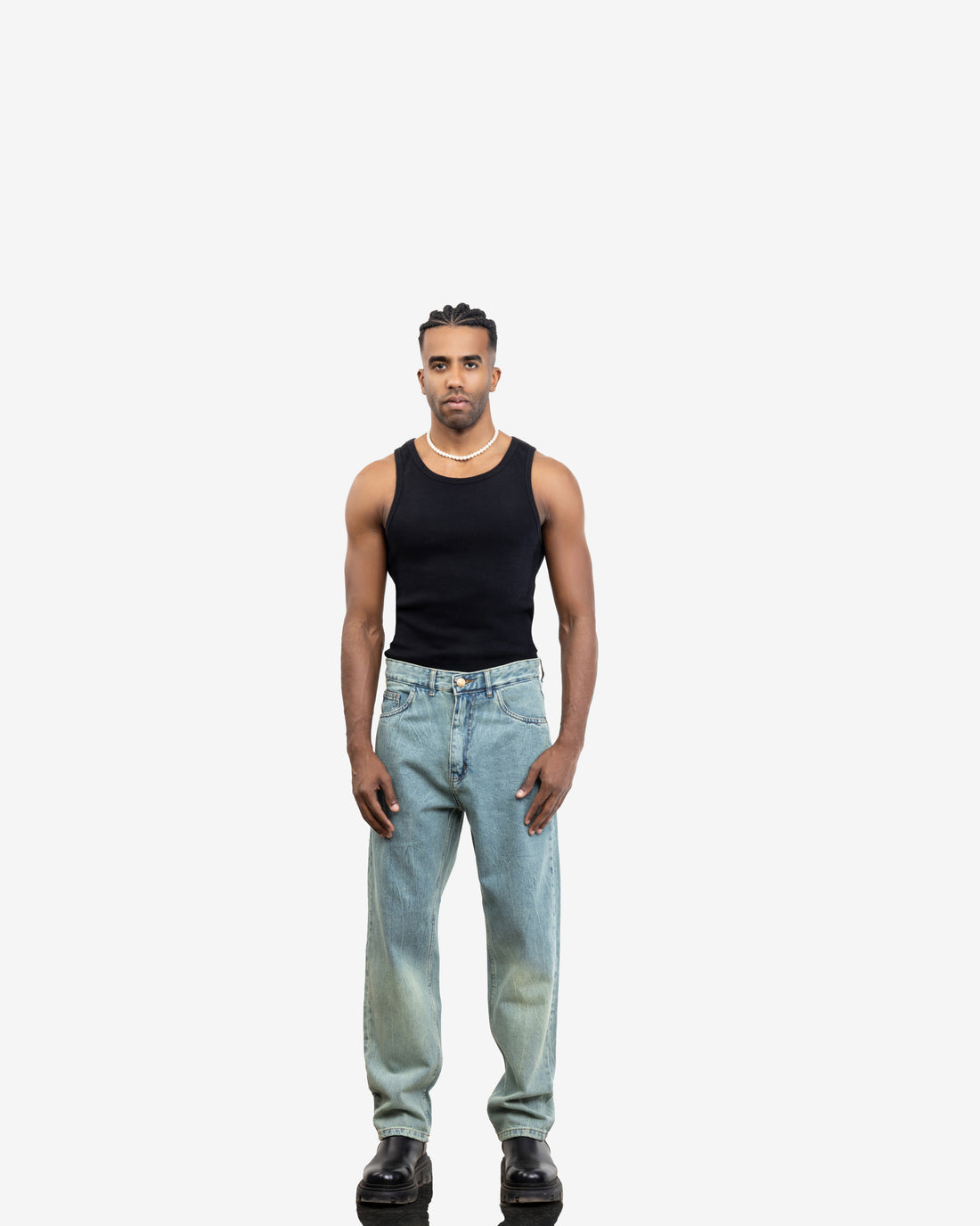 acid wash baggy fit jeans