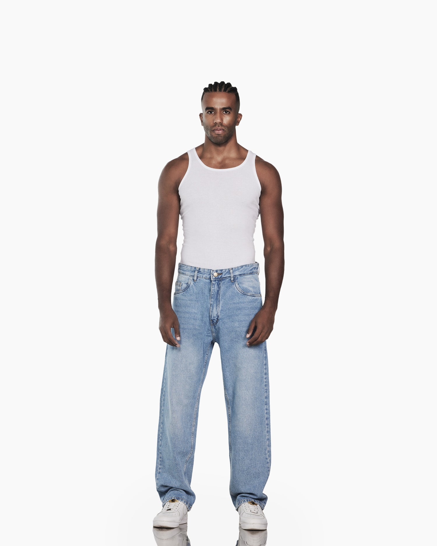 Streetwear Baggy Fit Jeans In Blue