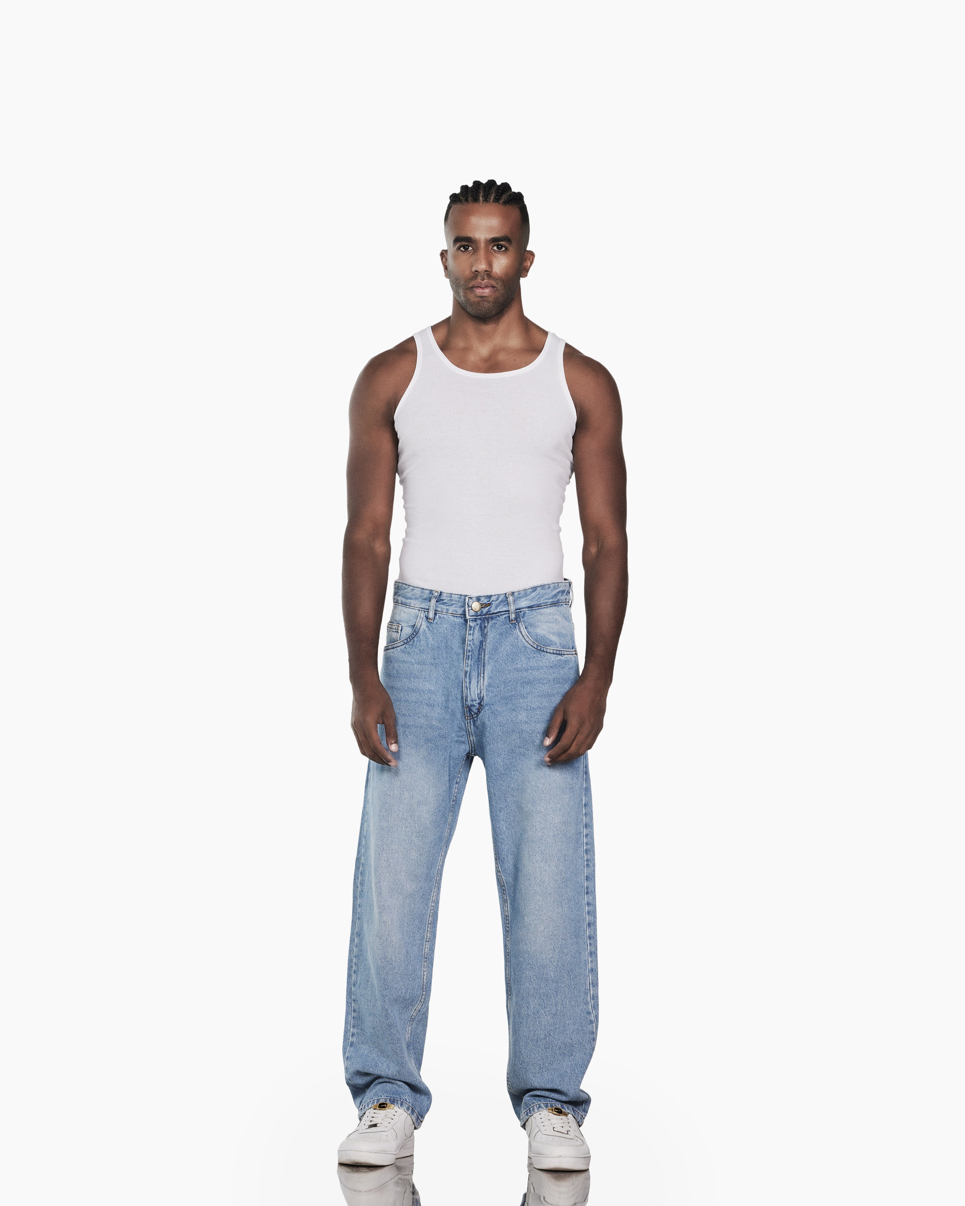 Streetwear Baggy Fit Jeans In Blue