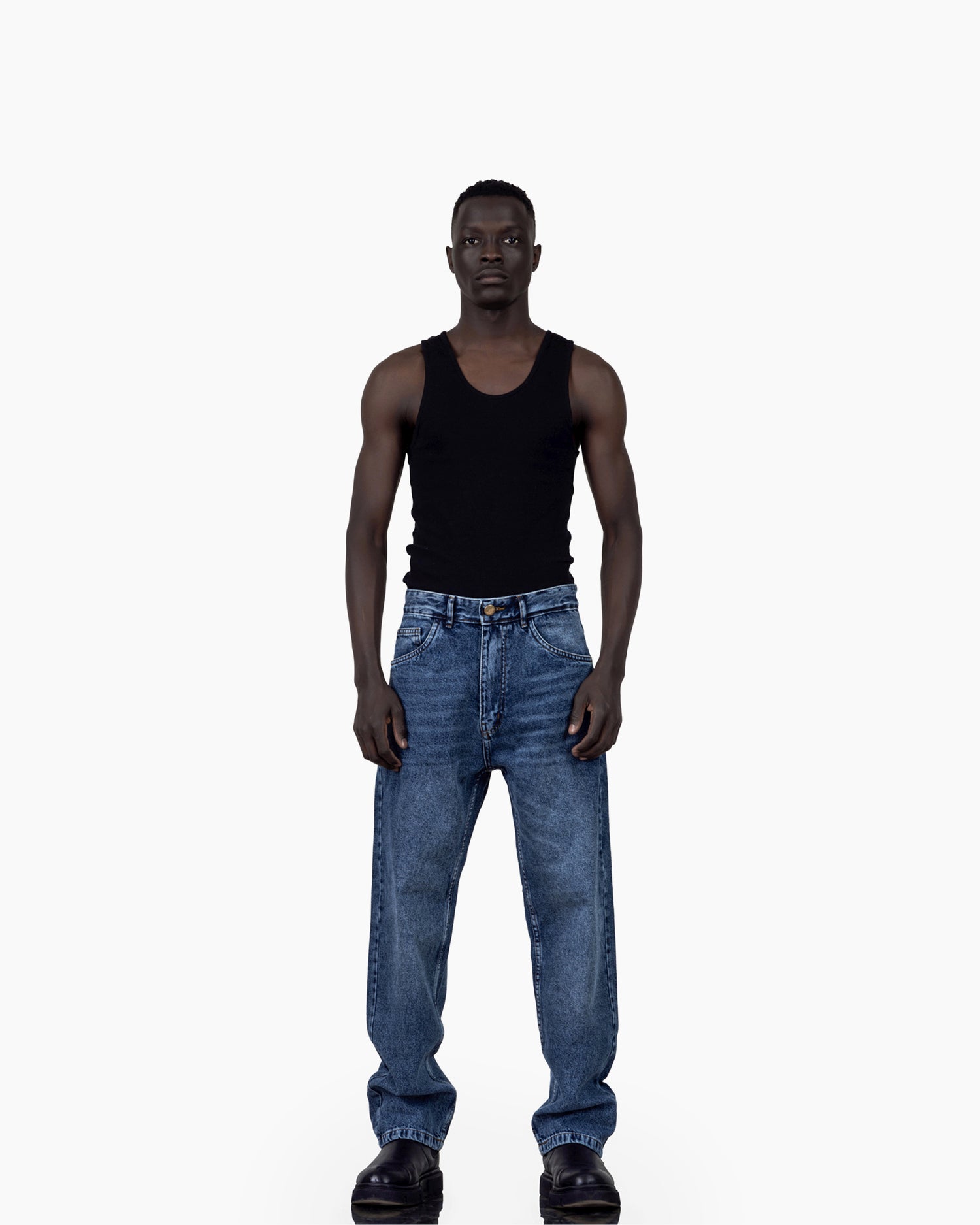 Streetwear Baggy Jeans Dark Blue With Effect